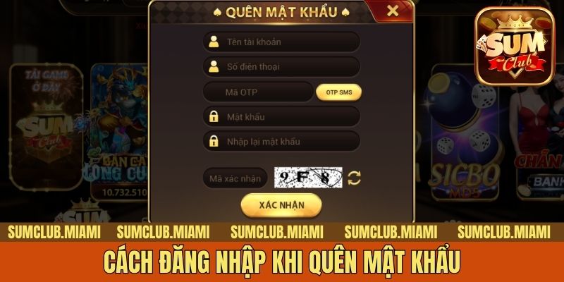 Cách đăng nhập khi quên mật khẩu